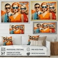 thumbnail image 4 of Designart "Retro Portraits Mid Century Orange Nostalgia II" Fashion Floater Framed Canvas Wall Art, 4 of 7