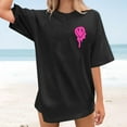 thumbnail image 2 of Bibifish Womens Tee Tops Cute Graphic Daily Printed Summer Soft Oversized T Shirts Crew Neck Short Sleeve Daily Outdoor Stylish Tees, 2 of 7