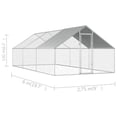 thumbnail image 4 of vidaXL Chicken Cage Walk-in Chicken Coop Pen Poultry Cage Galvanized Steel, 4 of 25