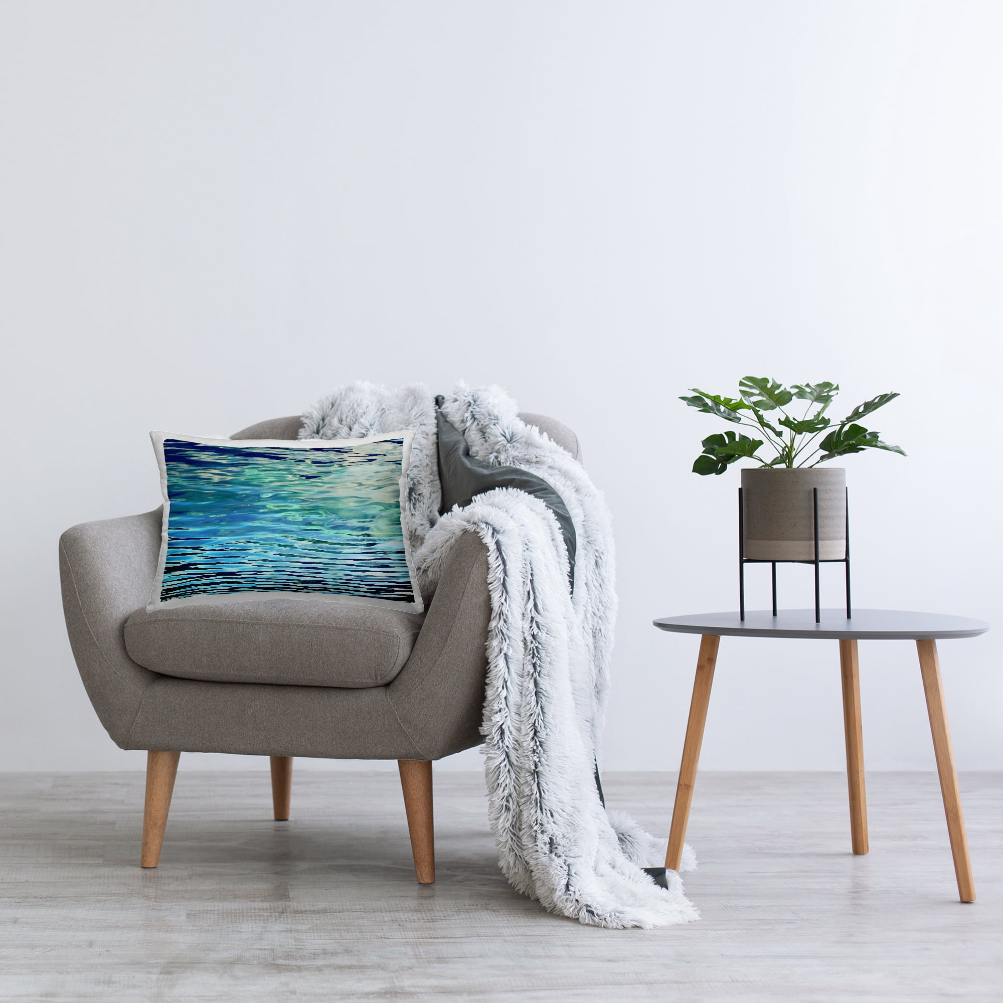 Stupell Industries Sunlit Sea Ripples Decorative Printed Throw Pillow Design by Michael Barrett.