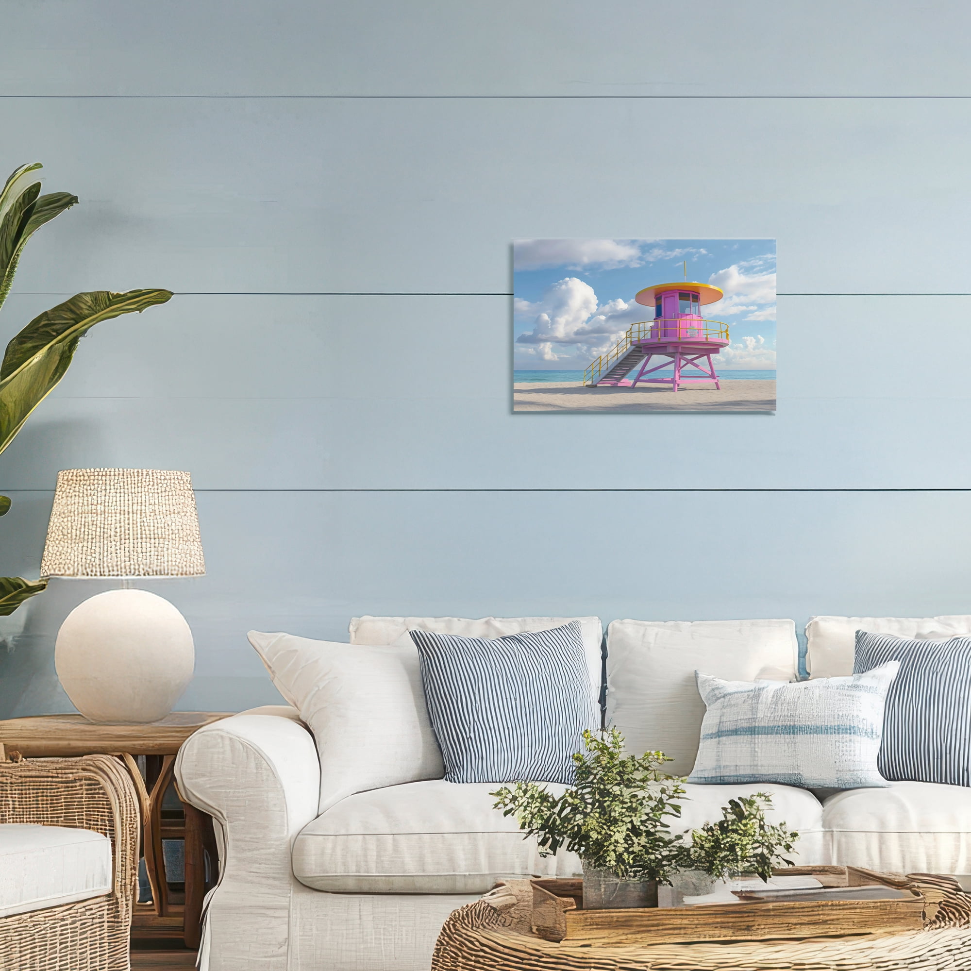 Stupell Industries Miami Beach Tower in Pink Canvas Wall Art, design by Creative Studio