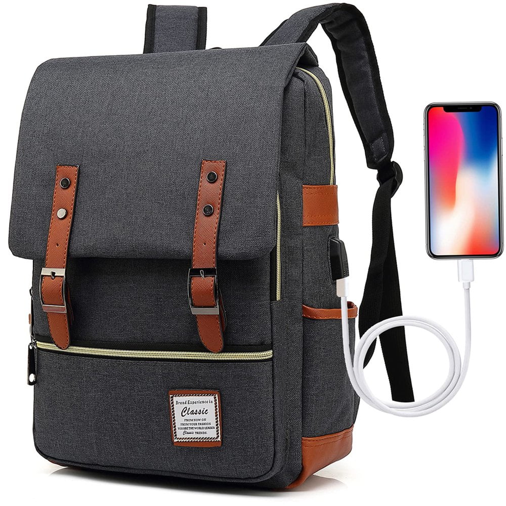 15.6 Inch Travel Laptop Backpack with USB Charging Port School Bookbag Casual Daypacks College Shoulder Bag for Women Men Walmart
