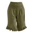 thumbnail image 5 of Women's Plus Size Knee Length Shorts High Waist Summer Beach Wide Leg Pants, 5 of 7