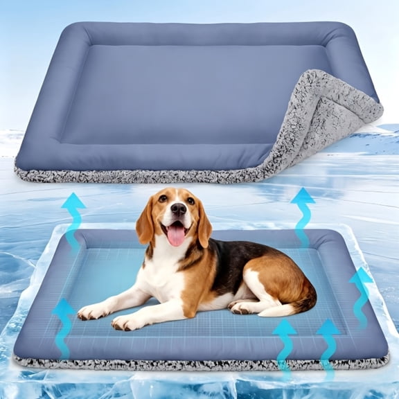 Dog Cooling Bed with Neck Support, Soft Flannel Cat Mat, Curved Headrest Crate Pad for Small Dogs, Machine Washable Sleeping Cushion(S,Dark Gray)