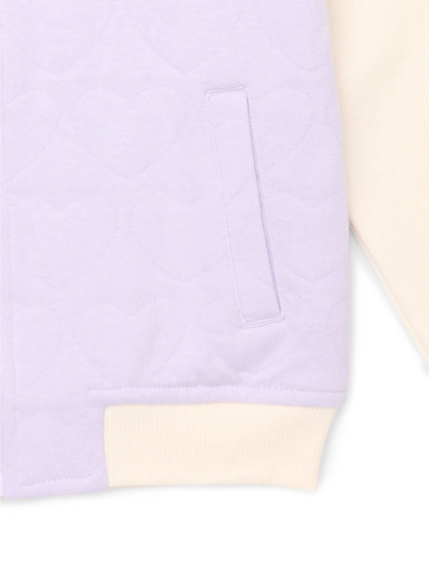 Wonder Nation Little Girls Quilted Zip-Up Bomber Jacket, Sizes 4-10