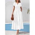 thumbnail image 2 of PRETTYGARDEN Womens Boho Maxi Dress Floral Summer Spring Short Sleeve V Neck A Line Embroidered Beach Vacation Dresses, 2 of 8