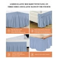 thumbnail image 5 of Light Blue Bed Skirt California King Size 18" Drop Solid Color Ruffled Wrap Around Bed Skirts Adjustable Elastic Bedskirt Dust Ruffle for California King Size Bed, 5 of 7
