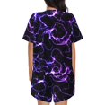 thumbnail image 6 of Fotbe Galaxy Lightning Print Pajama Set for Women 2 Piece Loungewear Short Sleeve Tops and Shorts Set Soft Sleepwear-Medium, 6 of 7
