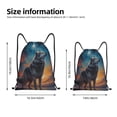 thumbnail image 5 of Yiaed Moonlit Night Sky Wolf Print Drawstring Bags Drawstring Backpack Bulk String Back Pack Gym Sport Bag-Medium, 5 of 5