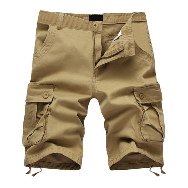 fartey Mens Plus Size Cargo Shorts Casual Multi Pockets 5 Inch Pants with Zipper Button Lightweight Fit Outdoors Half Trousers