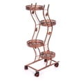 thumbnail image 4 of 4-Tier Metal Plant Stand Display Shelf with Wheels & Brake Flowers Pot Holder Movable for Patio Garden Livingroon, 4 of 9