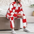thumbnail image 7 of Lsque Red Cross 1 Pattern Long Sleeve Pajama Set for Men - Soft 2-Piece Sleepwear and Loungewear Set with Pockets, Comfy Nightwear-Large, 7 of 7