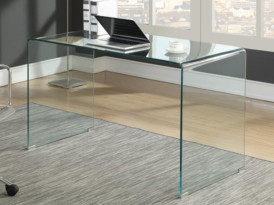 Coaster 47 Writing Desk In Cleartempered Bent Glass Walmart Com