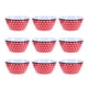 thumbnail image 1 of 12 Uds. Ensaladeras de 6 pulgadas, cuencos para servir comida, vajilla de porcelana de imitación, punto rojo, 1 of 5