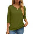 thumbnail image 7 of zaveiop Henley Shirts for Women 3/4 Length Sleeve Womens Tops Button up Blouse Pleated Dressy Tunic Tops (Z3-Mint Green, XXL), 7 of 7