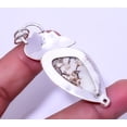 thumbnail image 2 of Lemon Chrysocolla & White Topaz 925 Sterling Silver Two Tone Pendant 2.50" A359, Beautiful Jewelry For Woman, New Year Sale, Valentin's Day Gift, 2 of 2