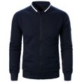 thumbnail image 5 of Futezty Men Lightweight Jacket Casual Jacket Waffle Knitted Black Jacket Coat, 5 of 5