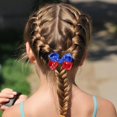 thumbnail image 3 of karymi Red White and Blue Star and Stripe Printed Hairpin 3.1x2 Inch Soft Fabric Ponytail Bow for 4th of July Independence Day Women Party Accessories Room Decor Gift for Women, 3 of 8
