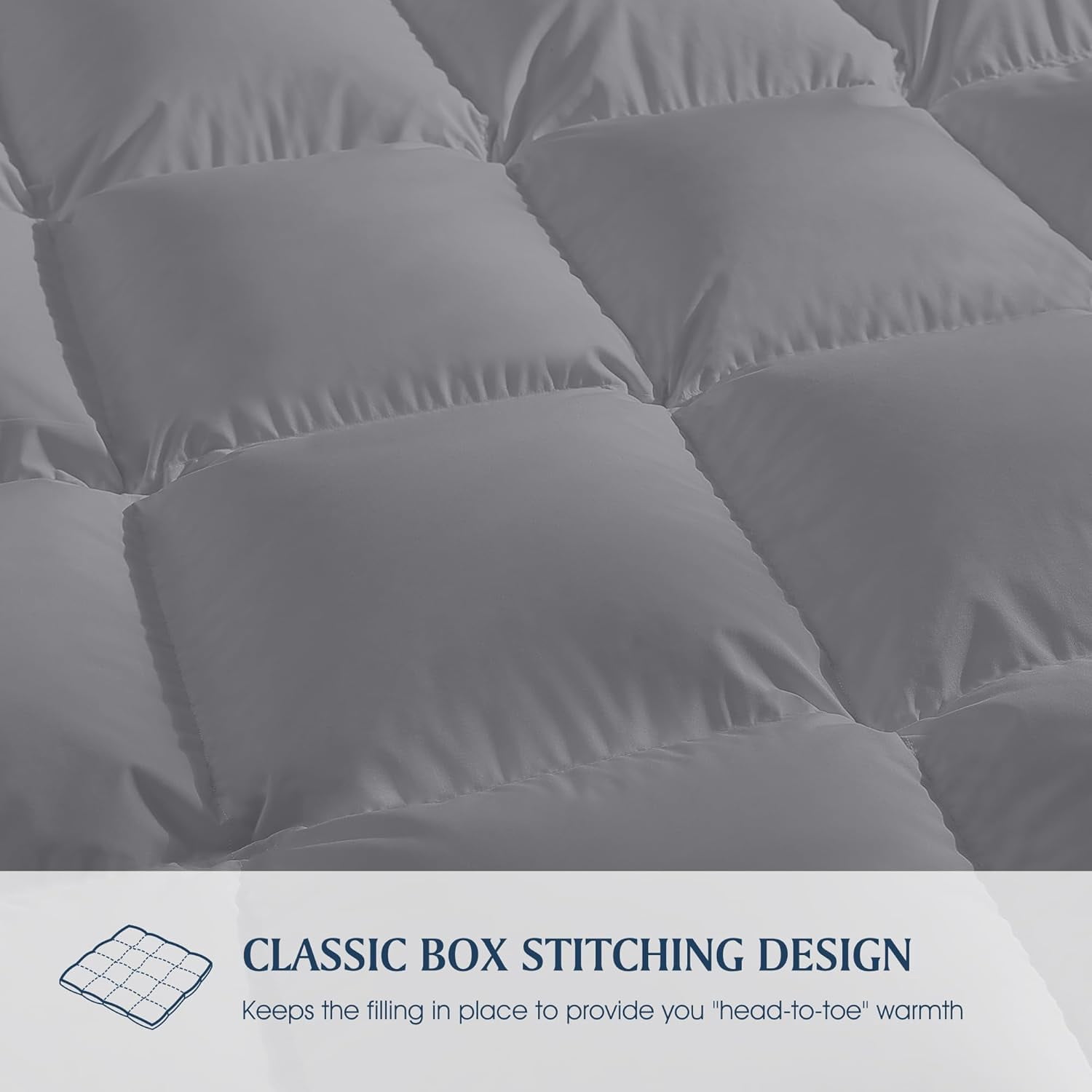 Blue Ridge Home Fashions Down Alternative Quilt Comforter for All Season, Twin, Platinum