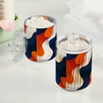 thumbnail image 2 of Yayeee 4 Pack Qtip Holder Bathroom Cotton Swab Canister with Lid Clear Dispenser Set, Blue Abstract Wavy, 2 of 6