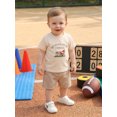 thumbnail image 3 of RUINIXCW Toddler Baby Boy Football Outfit Infant Baby Boys Summer Fall Clothes Saturday Are For Football Letters Print Short Sleeve T-shirt and Plaid Shorts Set, 3 of 10