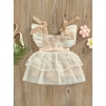 thumbnail image 2 of Franhais Baby Girls Summer Romper Dress, Ruffle Sleeve Floral Embroidery Tutu Skirt Bodysuit, 2 of 8