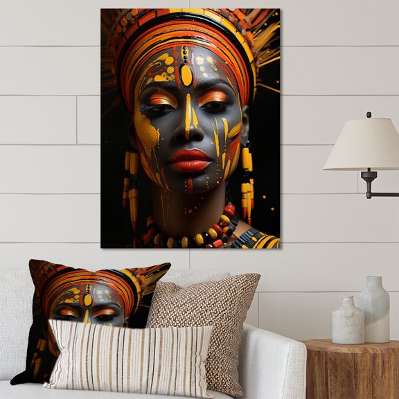 Designart "Tribal Ancient African Traditions II" African Tribal Metal Wall Art Prints