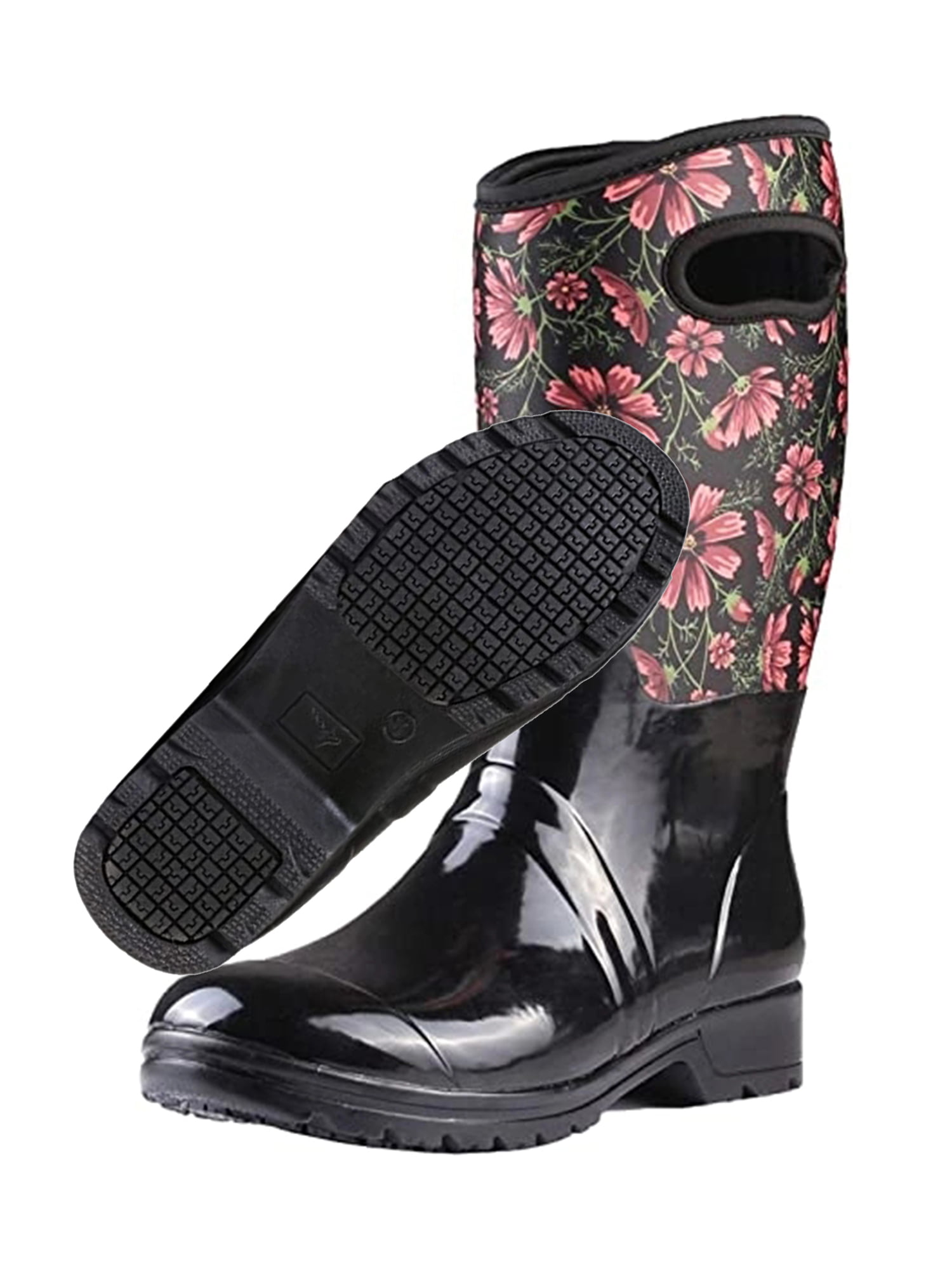 Own Shoe Neoprene Rubber Waterproof Rain Boots For Women Mid Calf