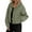 Army Green, variant on Women's Fashionable Solid Color Long Sleeved High Neck Zipper Hem Drawstring Pocket Loose Baseball Jacket