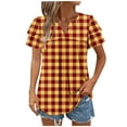 thumbnail image 1 of Camisas de Cuello de Tripulación de Manga Corta para las Mujeres Plisado Mangas de Ruffle, Cuello Redondo Casual Primavera Y Blusa de Verano, 1 of 7