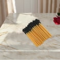 thumbnail image 4 of Unique Bargains 50 Pcs Ball-shaped Eyelash Brush for Bathroom Gold Tone Black Plastic Silicone, 4 of 5