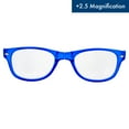 thumbnail image 3 of Global Vision Lunettes de Lecture Pliables pour Hommes Ou Femmes +2.5 Grossissement Monture Bleue Pliable avec Lentille Claire et Pochette à Assortiment de Couleurs, 3 of 7