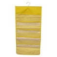thumbnail image 1 of Organizador de armario colgante Bolsillos de malla de 2 lados Bolsa de almacenamiento para armario Bolsa para ropa interior Calcetines de sujetador, 15 rejillas, Amarillo Sweethay HA003837-05, 1 of 6
