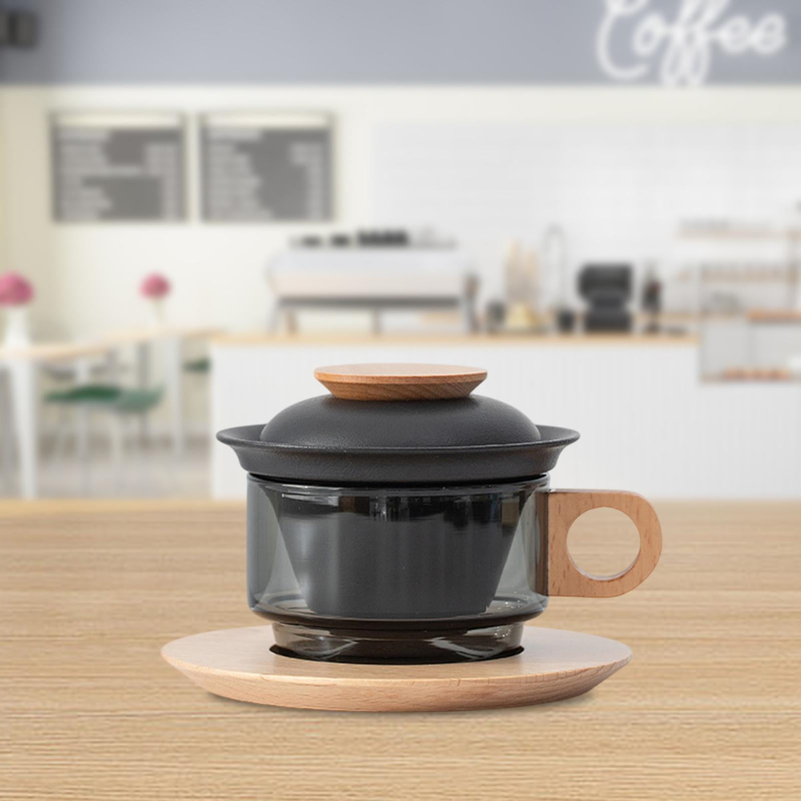 Baoblaze Cappuccino Mugs with Saucer Espresso Latte Mug Single Handle Cup for black and Beech