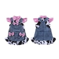 thumbnail image 2 of Michellecmm  Girl Summer Outfit Cow Print Flying Sleeve Tops Denim Overalls Skirt, 2 of 9