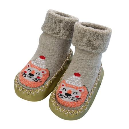 

kpoplk Slippers For Toddler Boys Autumn And Winter Cute Children Toddler Shoes Flat Bottom Non Slip Socks Toddler Girl Sneakers(Green)