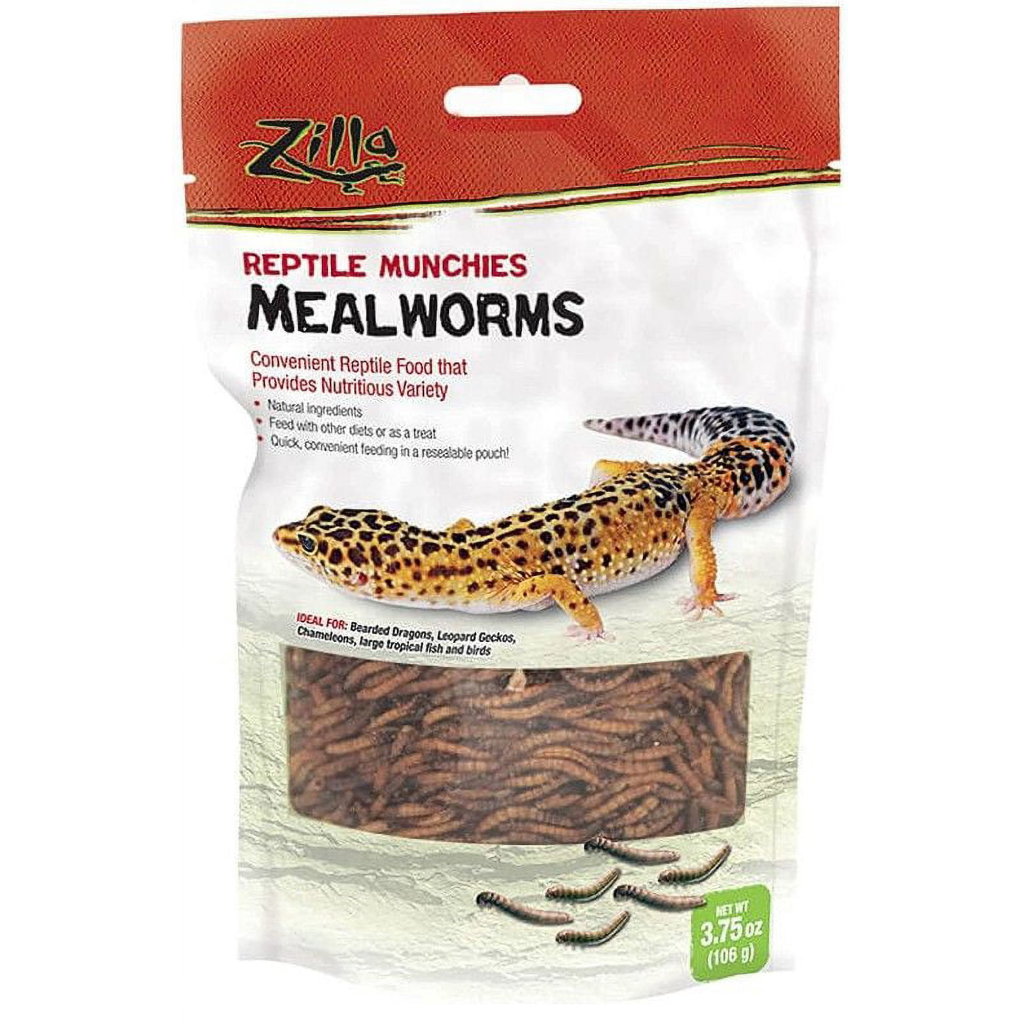 Zilla Reptile Munchies - Mealworms [Reptile, Foods Dry] 3.75 oz