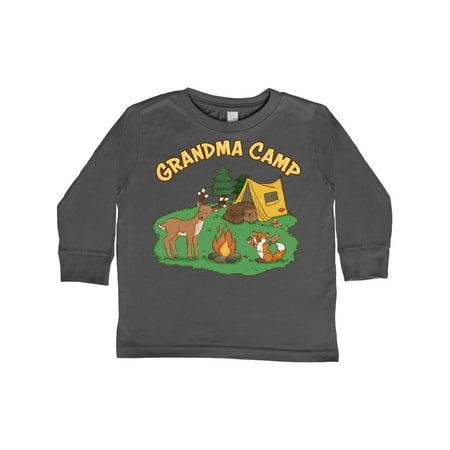 

Inktastic Grandma Camp With Camping Animals Gift Toddler Boy or Toddler Girl Long Sleeve T-Shirt