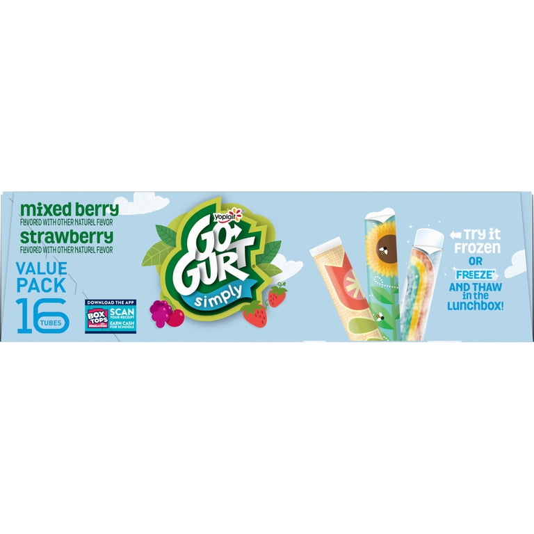 Simply Go-GURT Kids Low Fat Yogurt Variety Pack, Gluten Free, 2 oz