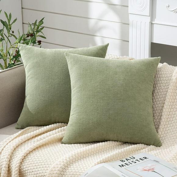 YQHWQ Decorative Square Sage Green Throw Pillow Cover Inch 45x45 Set of 2 cm x 18 45x45 cm x 18