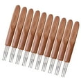 thumbnail image 2 of Kironypik 10pcs Crochet Hooks Bamboo Handle Alumina Crochet Hooks Knitting Needles Set 2.5-6mm Crochet for Weave Sewing Needles Tool 3 head 0.75mm, 2 of 6