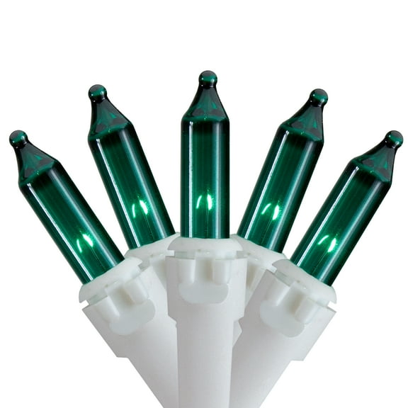 Mini Christmas Light Set - Teal - 24.5' White Wire - 50ct