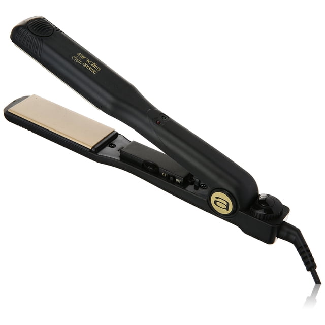 Plancha para aplanar el cabello y cerámica de alta temperatura, 1.5 pulgadas, color negro