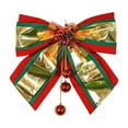 thumbnail image 3 of EWASWON Handmade Gold Red Green Christmas Bow - Reusable Wire-Backed Holiday Tree Ornament for Gift Wrapping & Window Decor, 3 of 4