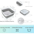 thumbnail image 2 of Collapsible Wash Basin with Drain Plug - 2.4 Gallon Foldable Kitchen Sink for RV Camping, Space-Saving Dish Tub (Green), 2 of 9