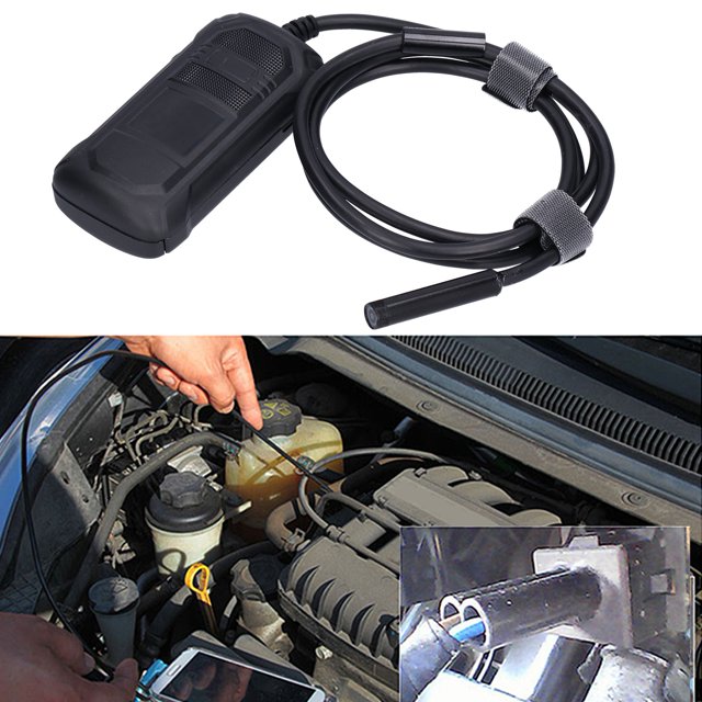 Borescope Inspection Camera, WiFi Endoscope 1080P Semi Rigid Cable IP68 Waterproof 8mm Dia with LED Lights for for IOS for Industrial Dust 5meter16.4ft