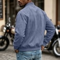 thumbnail image 4 of Rexolia Mens Cotton Jacket Lightweight Full Zip Windproof Stand Collar with Pockets Outdoor Hiking Fall Navy 2XL, 4 of 7