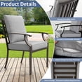 thumbnail image 3 of ALAULM 9-Piece Outdoor Patio Dining Set with Rectangle Metal Table and 6 Dining Chairs and 2 Swivel Chairs, Gray, 3 of 7
