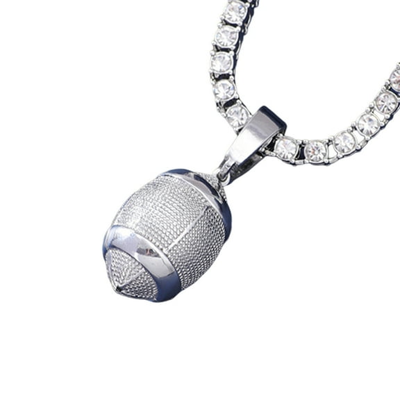 Sport Necklaces for Men Teen, Football Baseball Soccer Basketball Softball Necklaces with Stainless Steel Chain Athlete Jewelry Sports Fan Gift - style:style2;