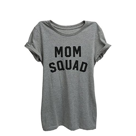Mom Squad Relaxed T-Shirt Tee - Women - Deep Heather Grey - XX-Large